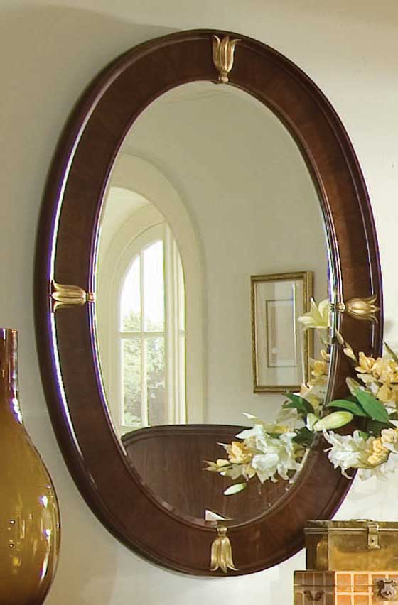 American Drew Bob Mackie Home Signature Oval Wood Mirror