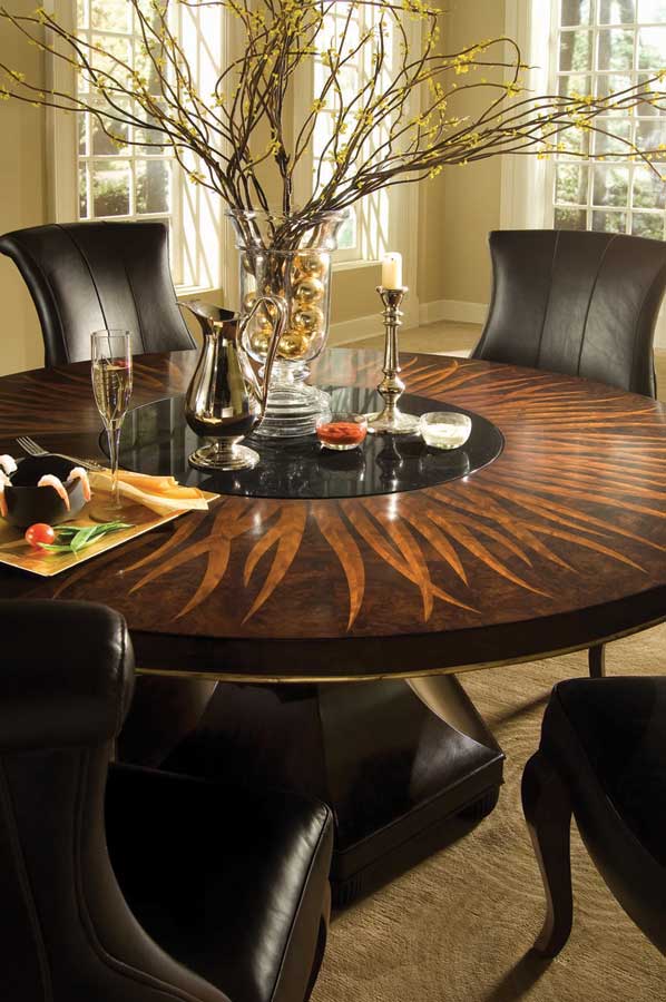 American Drew Bob Mackie Home-Signature Feather Round Table 60 Inches