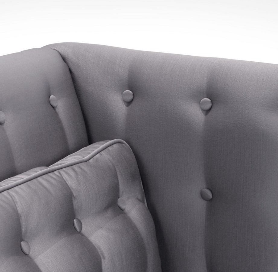 Armen Living Noho Arm Chair Silver Sat-inch Fabric