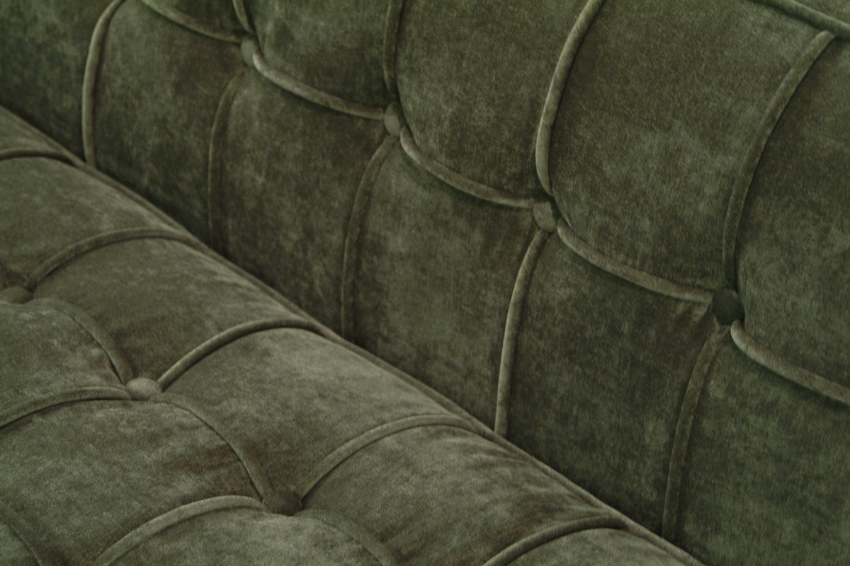 Armen Living Roxbury Sofa Tufted Green Fabric