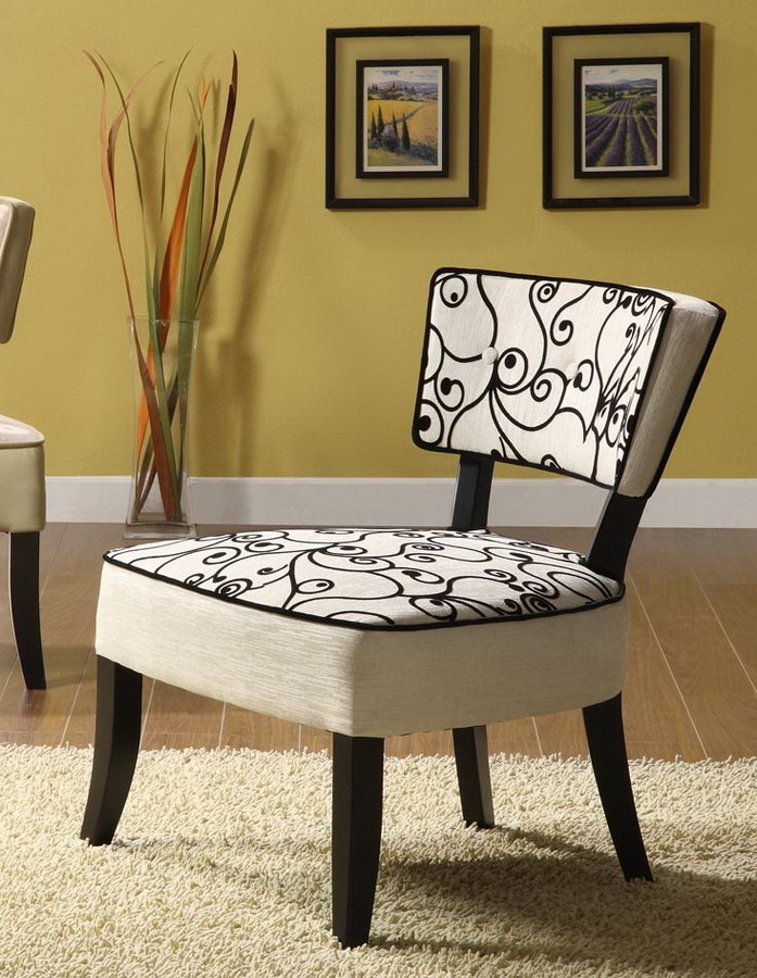 Armen Living Ashbury Club Chair In A Black and White Fabric Design Armen Living Ashbury Club Chair In A Black and White Fabric Design