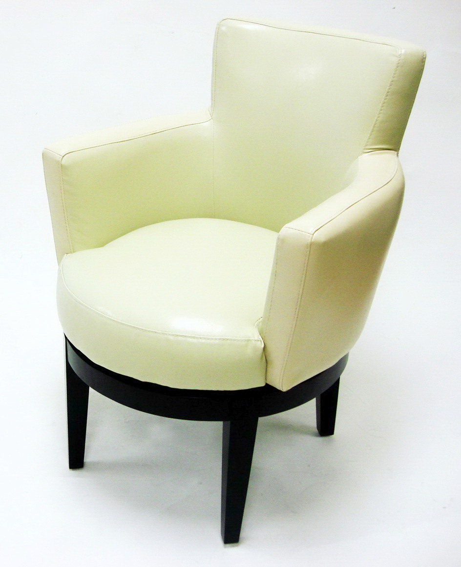 Armen Living Swivel Club Chair - Cream Leather Armen Living Swivel Club Chair - Cream Leather