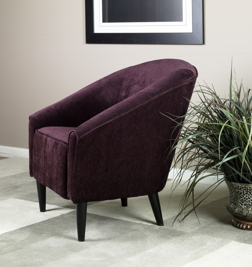 Armen Living Orion Club Chair - Eggplant Chenille Armen Living Orion Club Chair - Eggplant Chenille