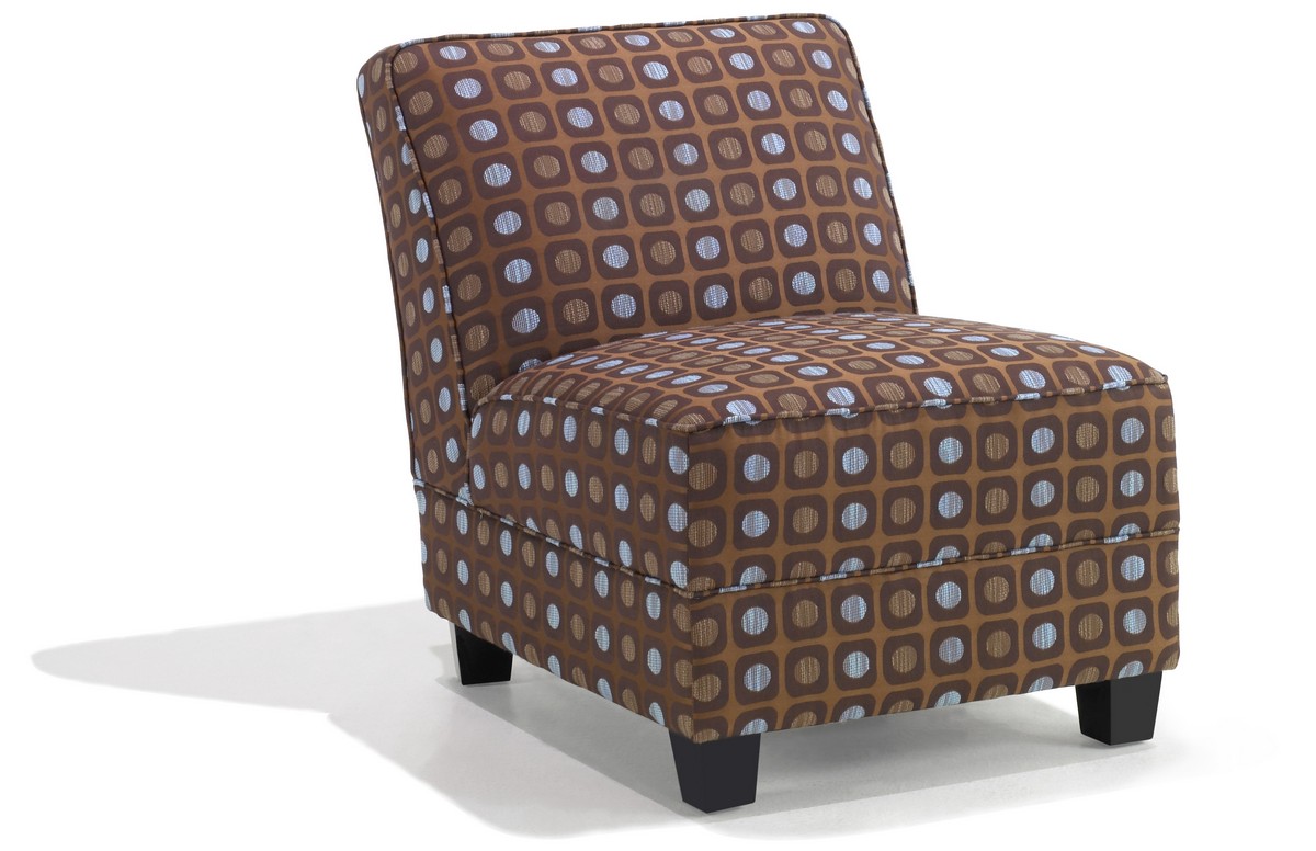Armen Living Canyon Armless Brown Pattern Fabric Club Chair Armen Living Canyon Armless Brown Pattern Fabric Club Chair