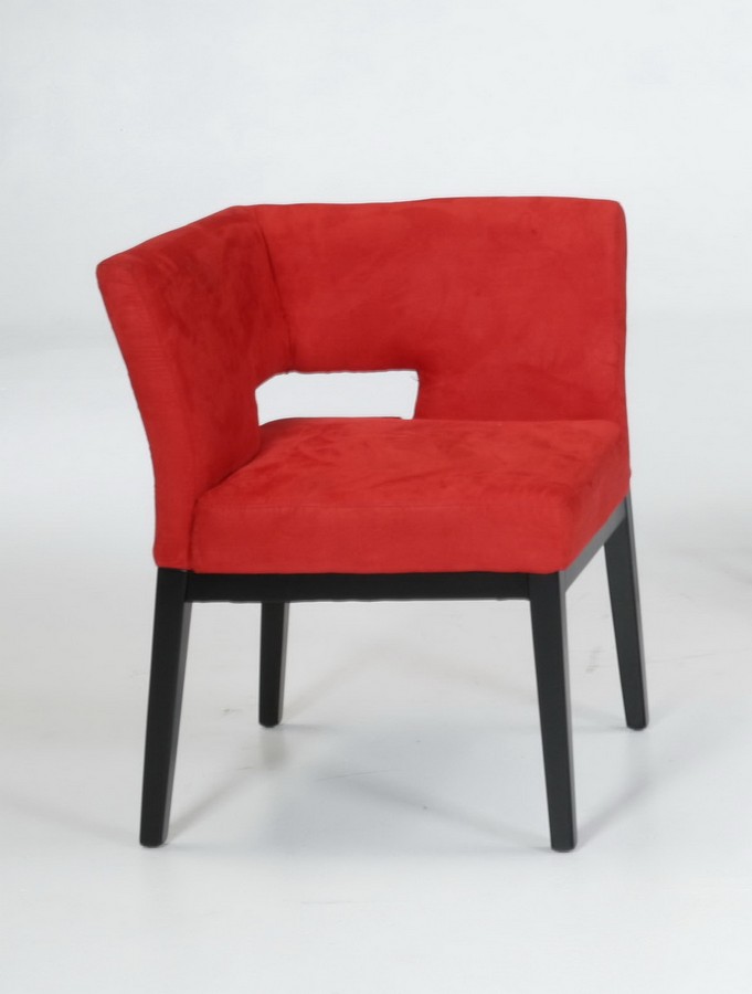 Armen Living Micro Fiber Corner Chair - Red Armen Living Micro Fiber Corner Chair - Red