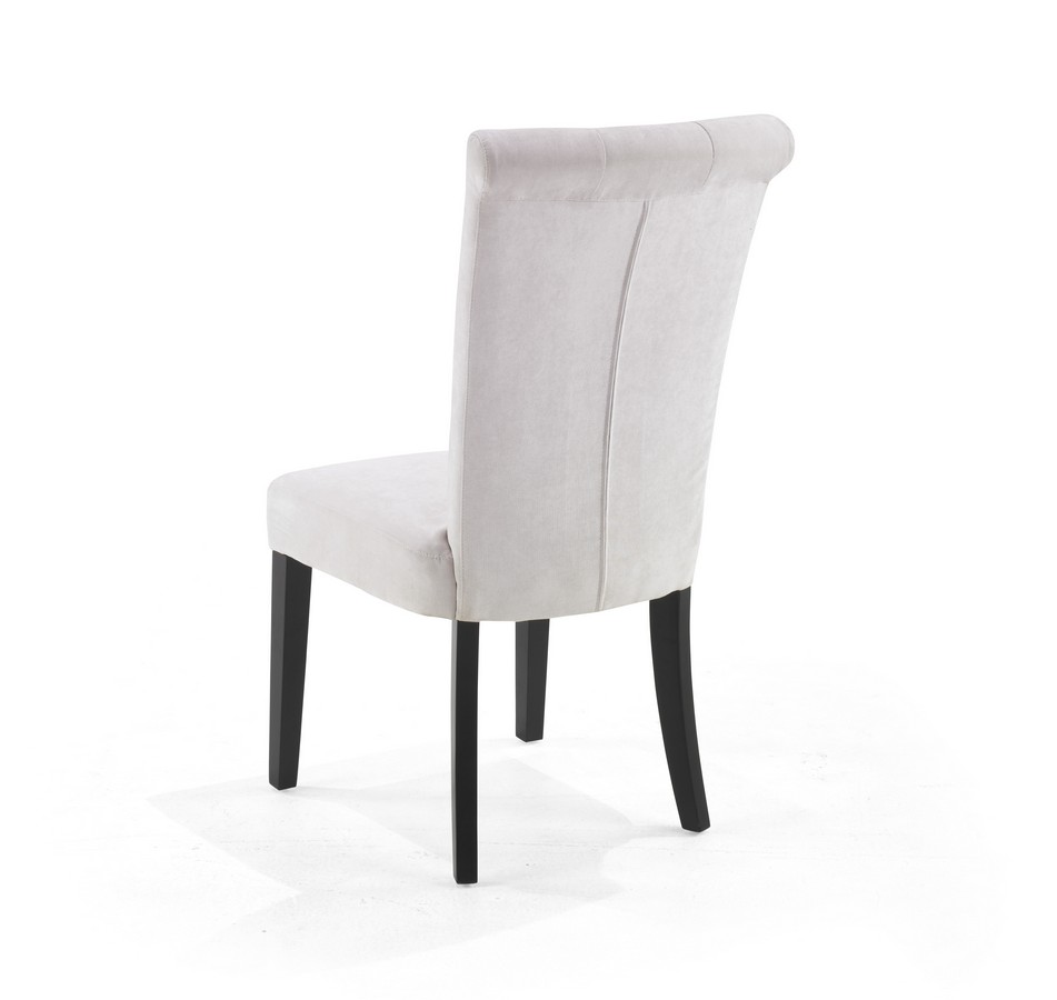 Armen Living Tuxford Tufted Off White Fabric Side Chair