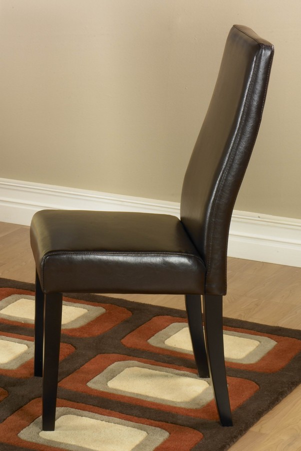 Armen Living Brown Leather Side Chair