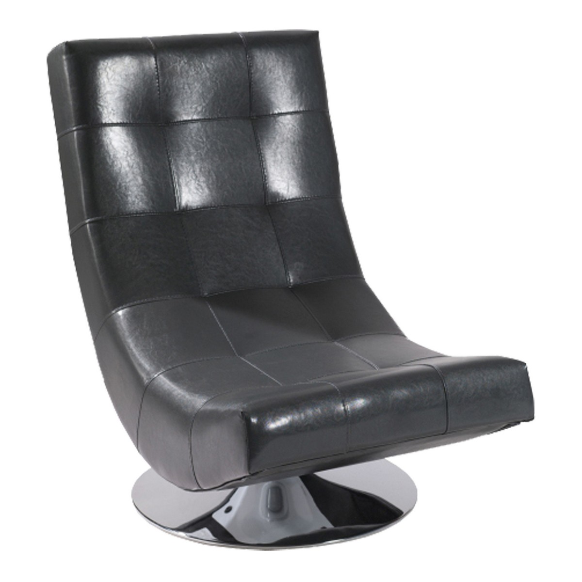 Armen Living Mario Swivel Chair Gray Bonded Leather
