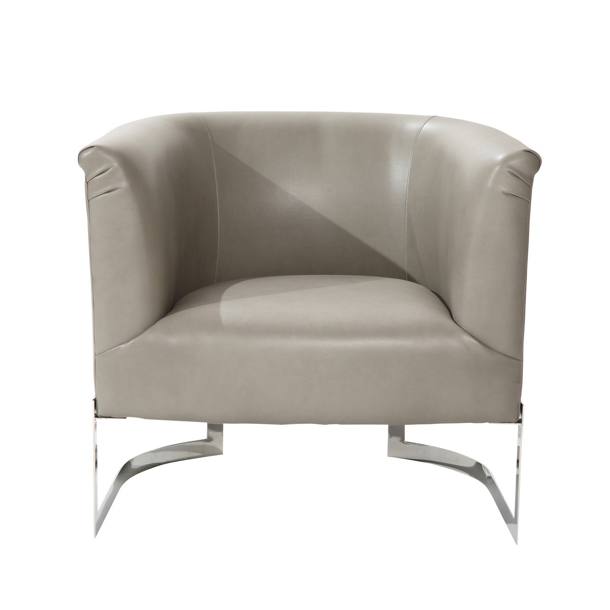 Armen Living Elite Contemporary Accent Chair In Smoke and Steel Finish