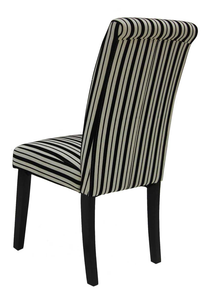 Armen Living Tuxedo Stripes Side Chair - Black/White