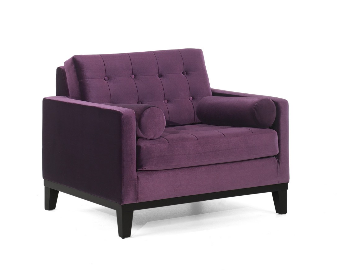 Armen Living Centennial Chair Purple Velvet