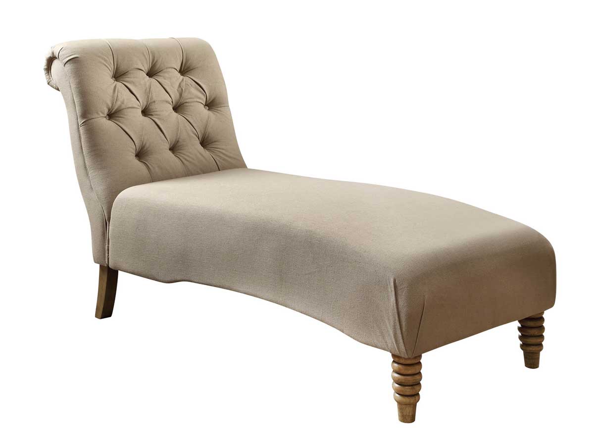 Armen Living Tufted Chaise - Natural