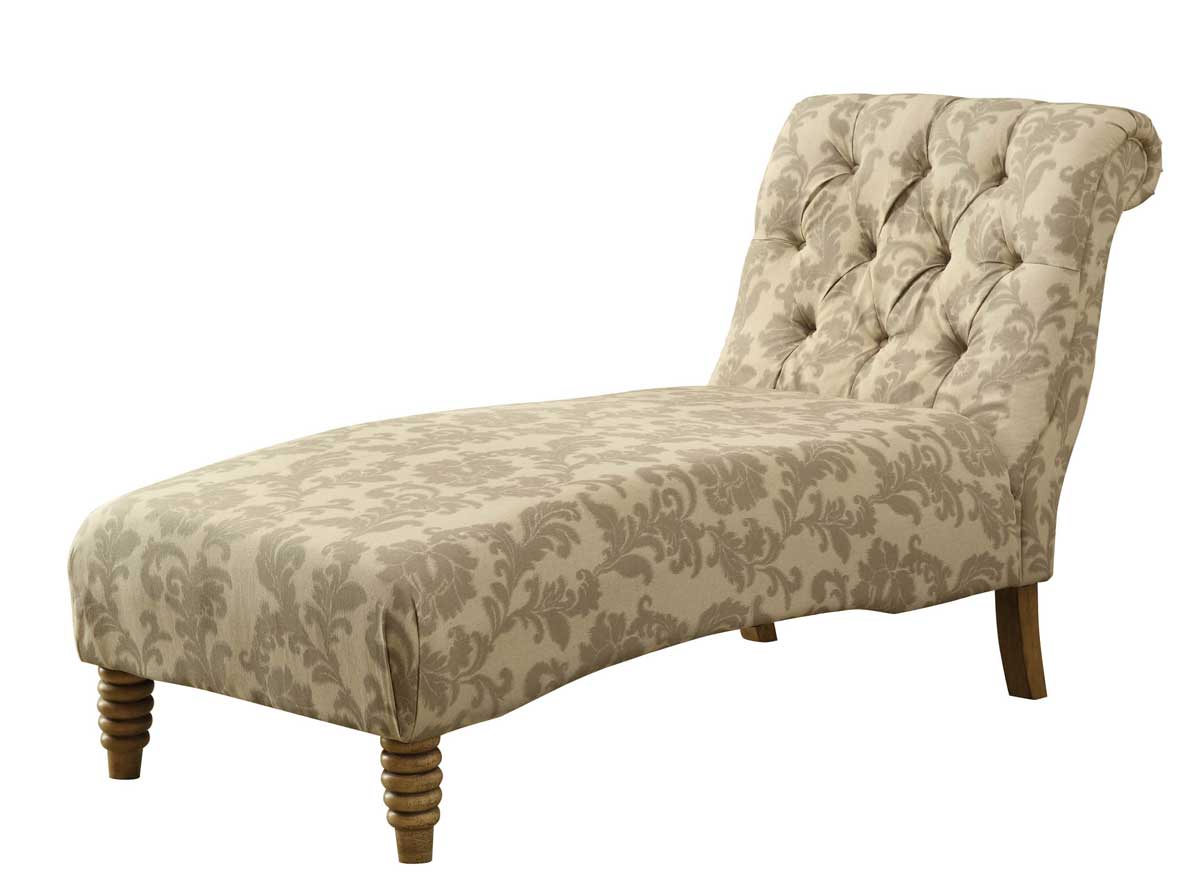 Armen Living Tufted Chaise - Taupe