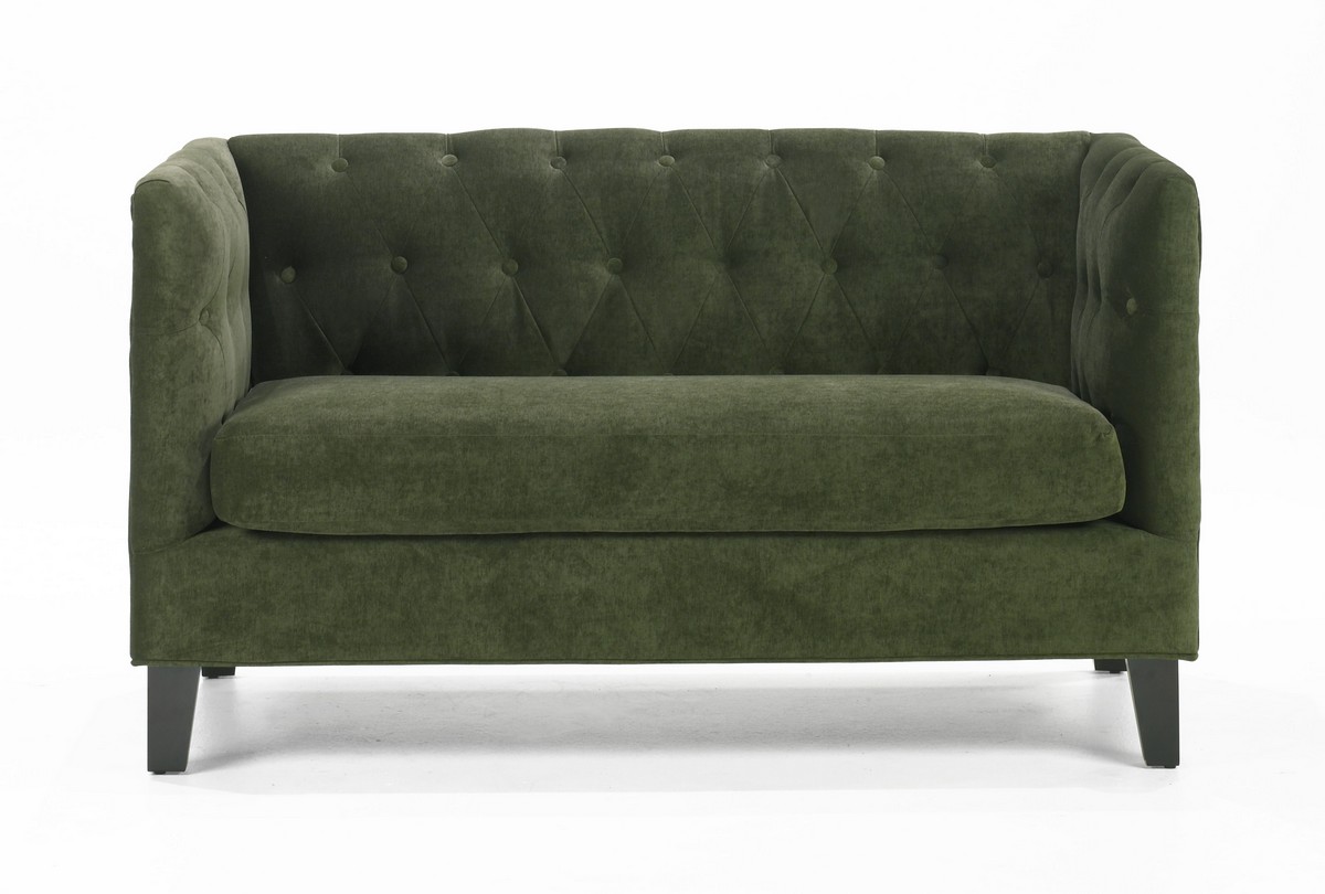 Armen Living Melrose Loveseat Green Chenille