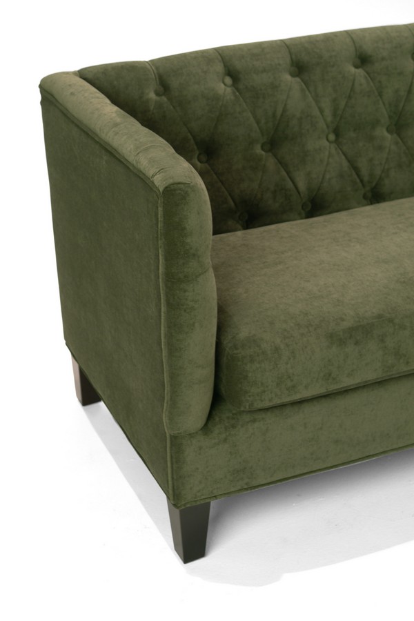 Armen Living Melrose Loveseat Green Chenille