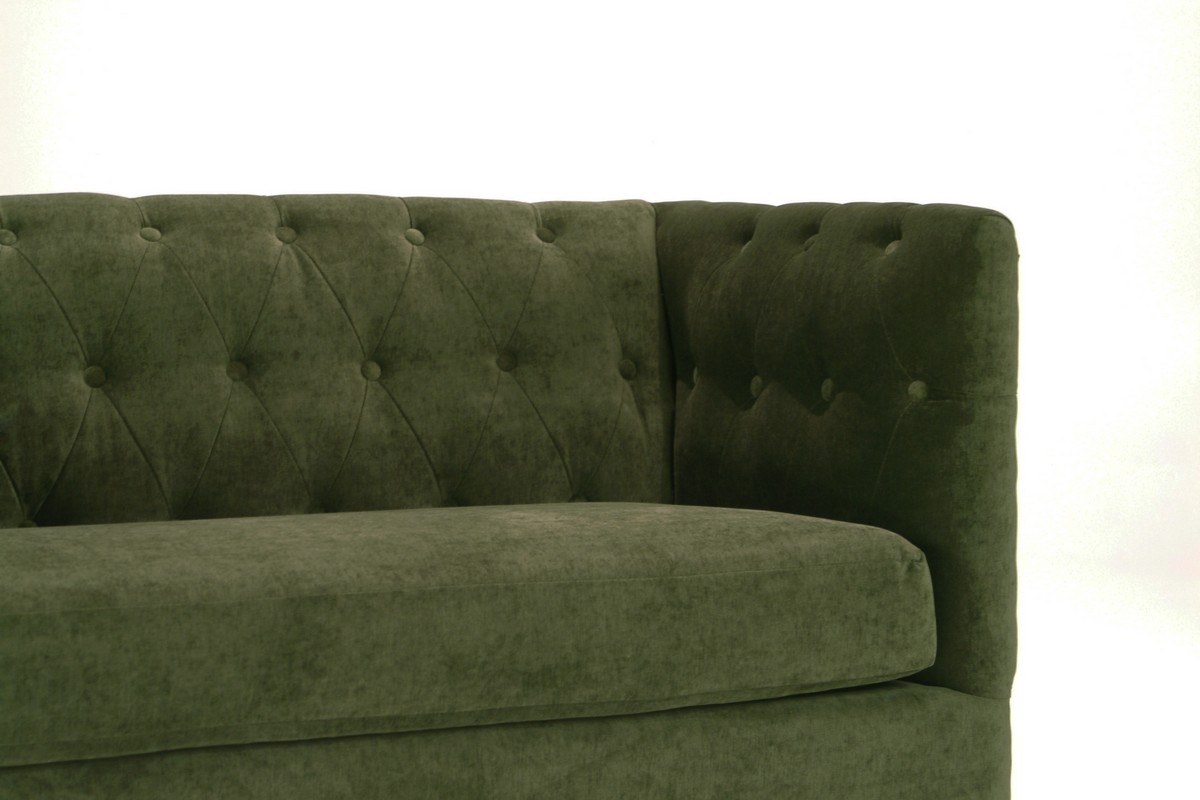 Armen Living Melrose Loveseat Green Chenille