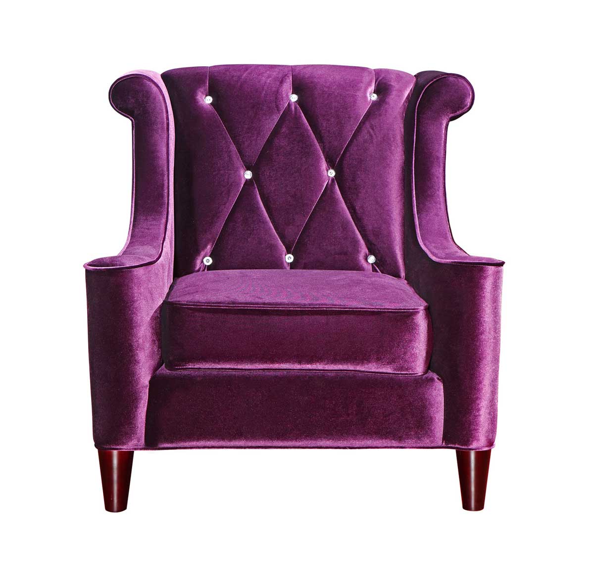 Armen Living Barrister Velvet Chair - Purple