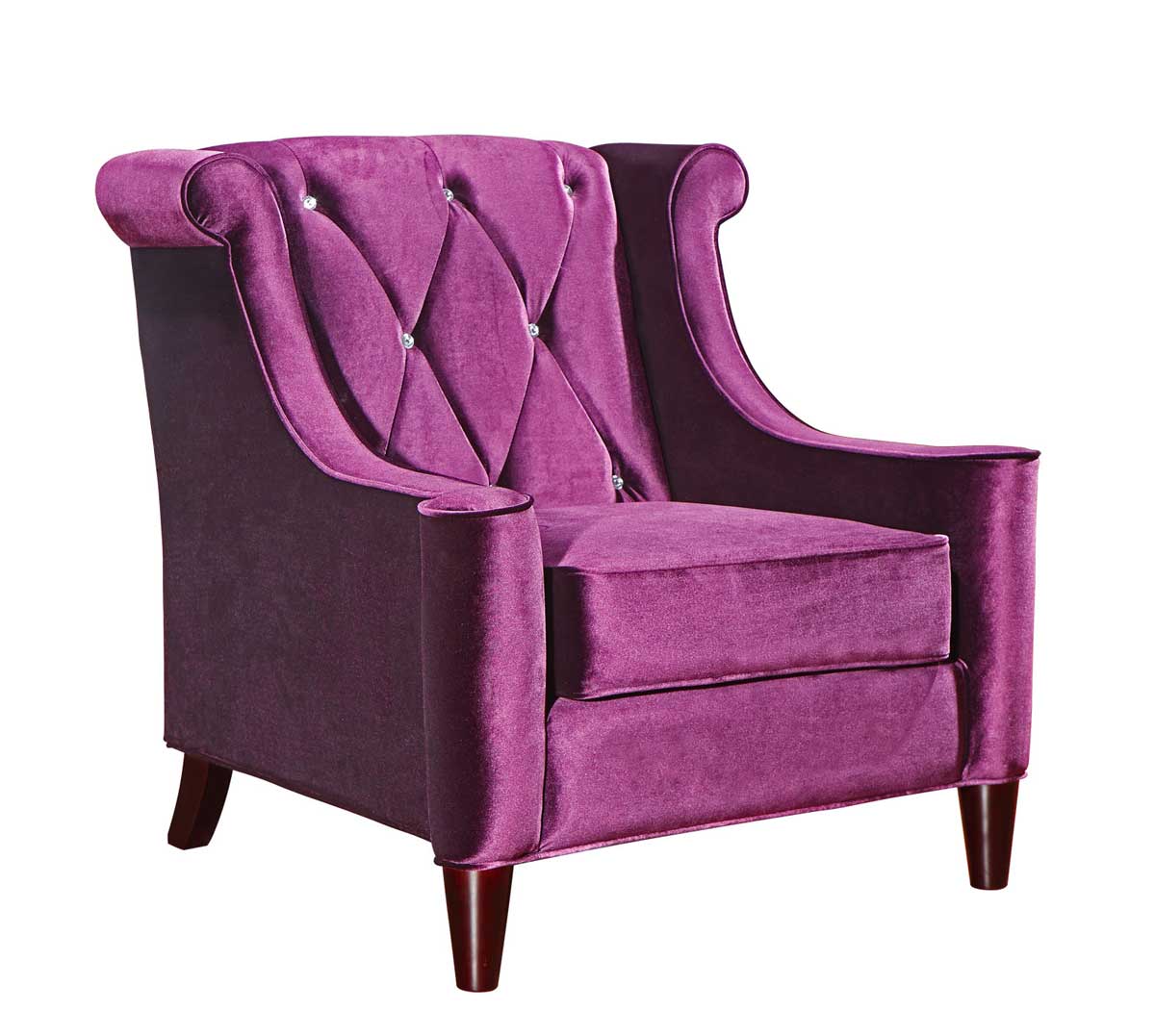 Armen Living Barrister Velvet Chair - Purple