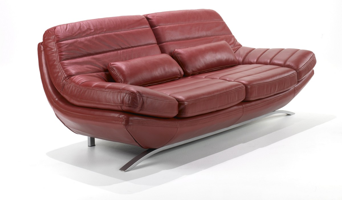 Armen Living Riviera Sofa Red Leather