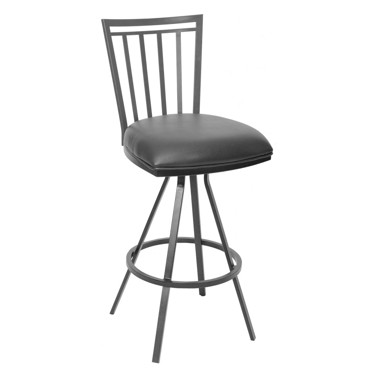 Armen Living Aidan 26-inch Transitional Barstool In Gray and Gray Metal