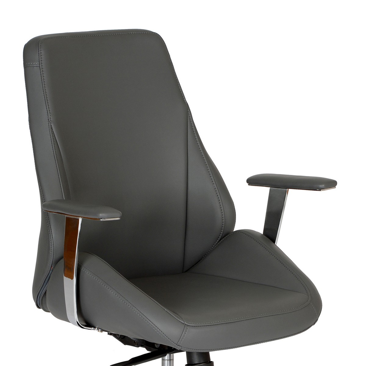 Armen Living Argo Contemporary Office Chair In Gray and Chrome