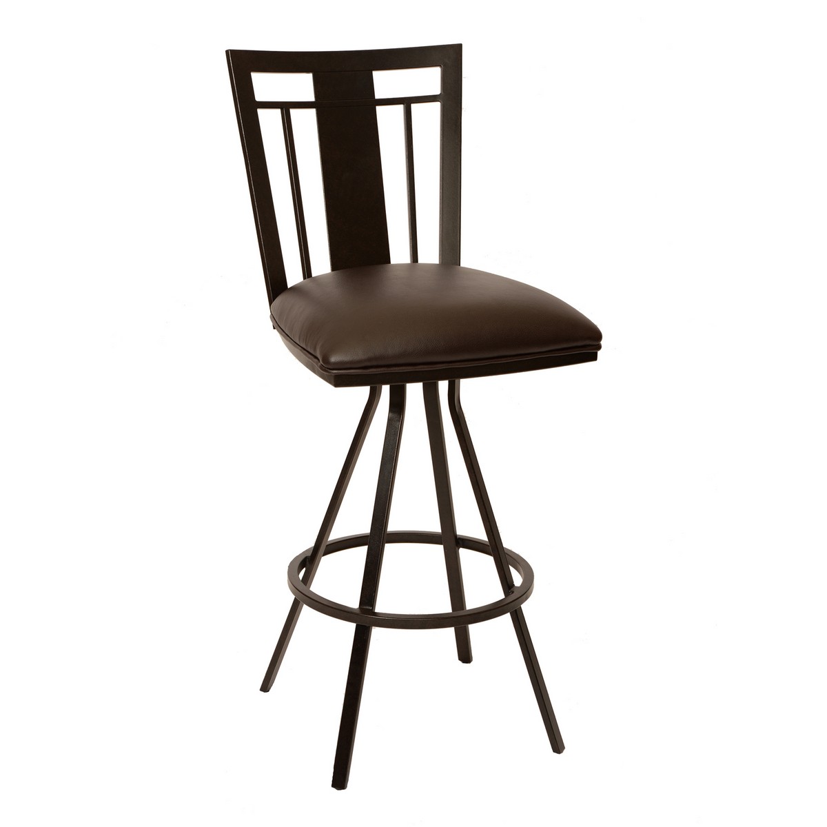 Armen Living Cleo 30-inch Transitional Barstool In Coffee and Auburn Bay Metal