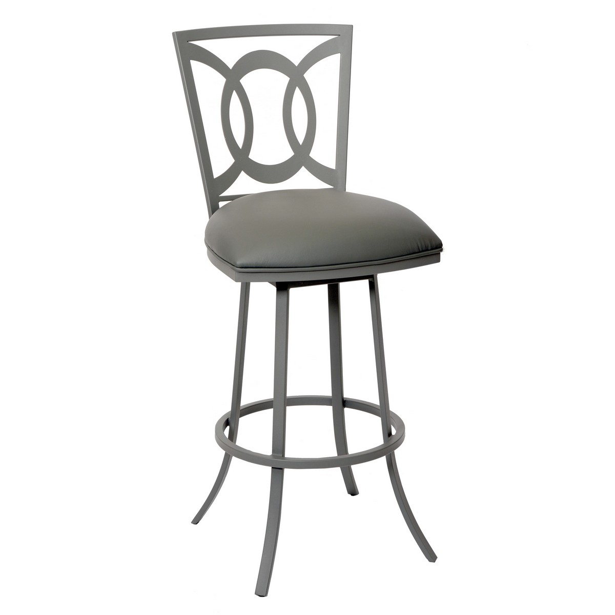 Armen Living Drake 26-inch Transitional Barstool In Gray and Gray Metal