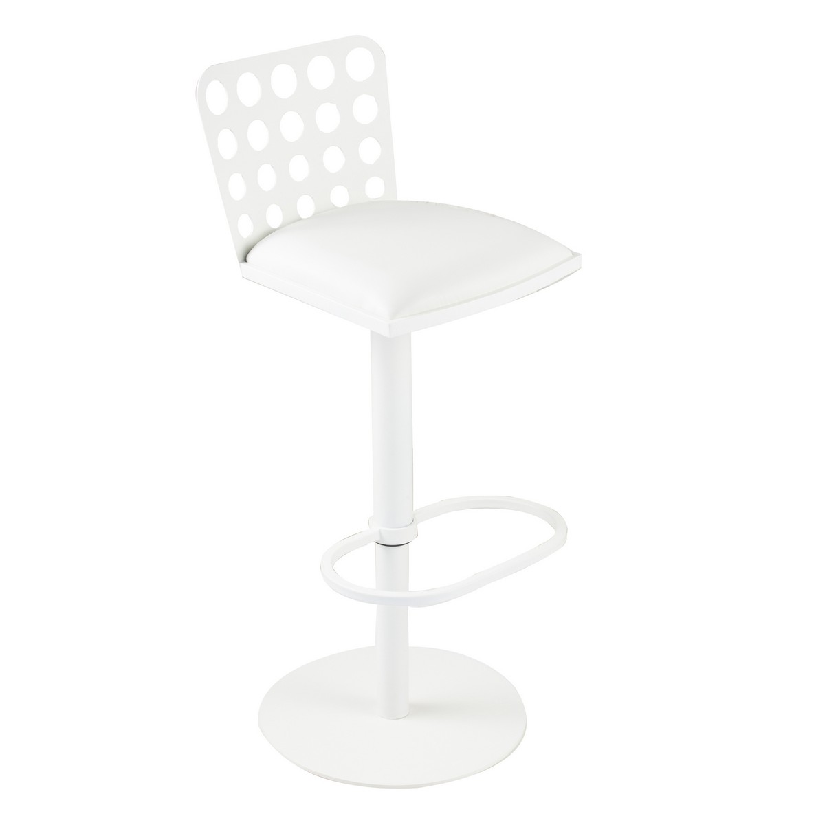 Armen Living Dune Contemporary Barstool In White and White Metal