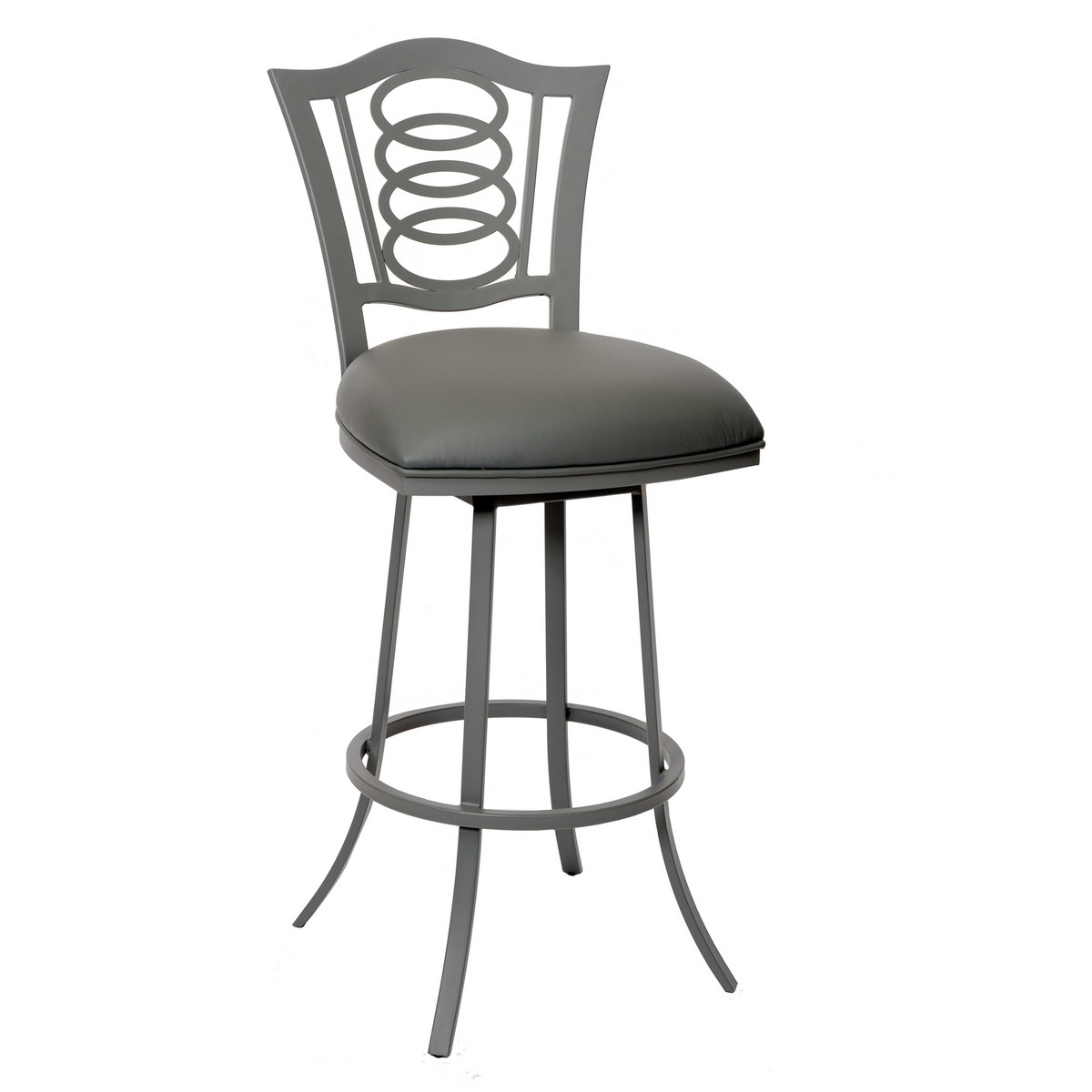 Armen Living Essex 26-inch Transitional Barstool In Gray and Gray Metal