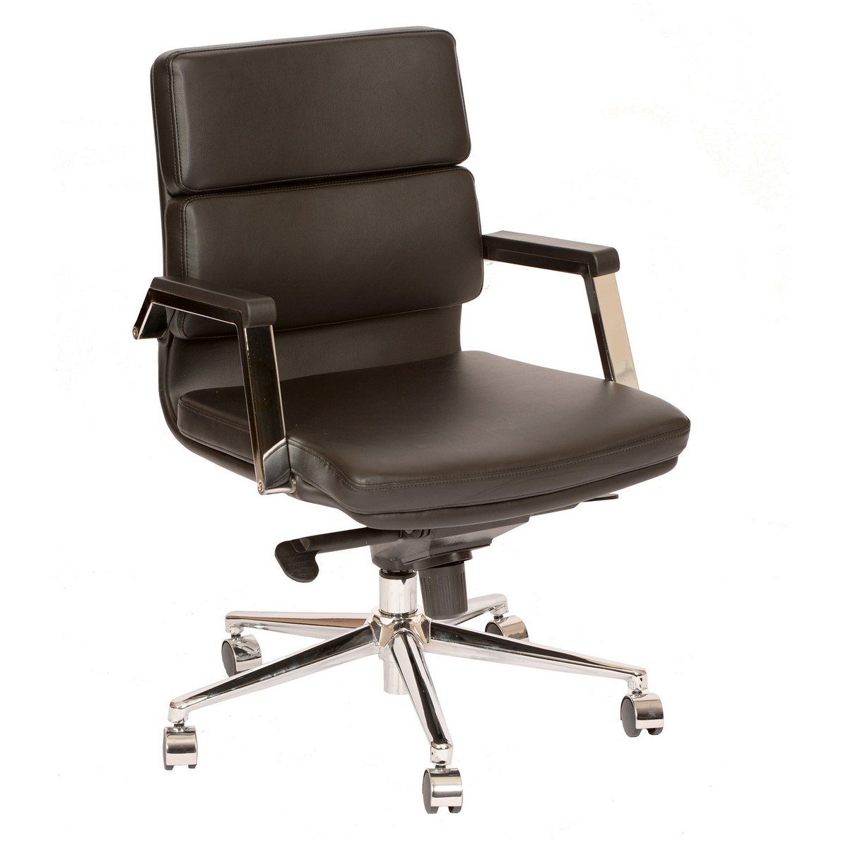 Armen Living Fabian Modern Office Chair In Black and Chrome