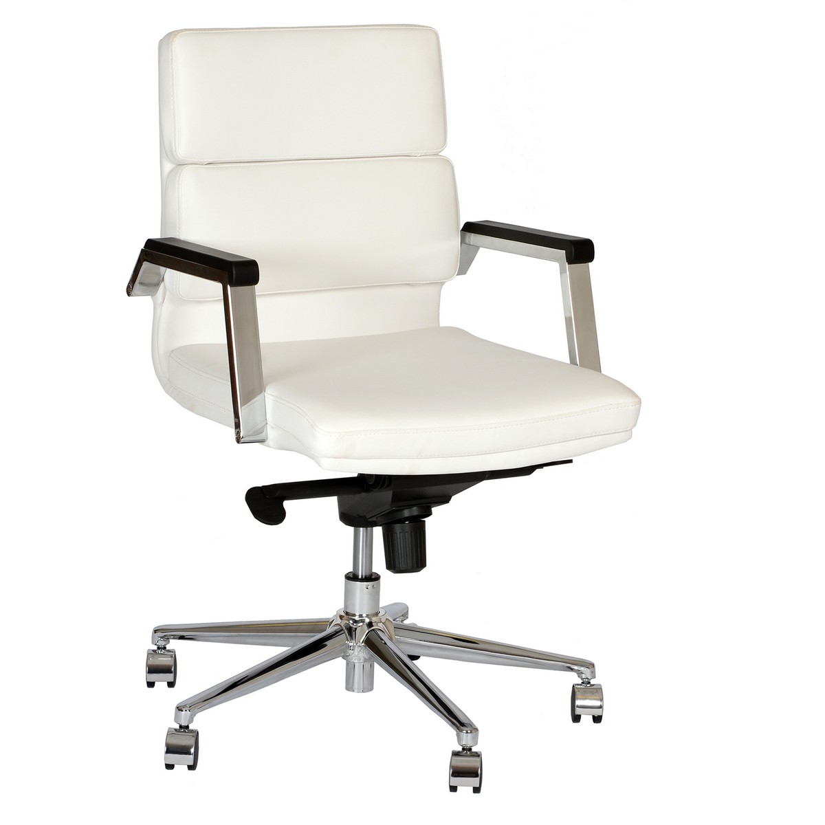 Armen Living Fabian Modern Office Chair In White and Chrome