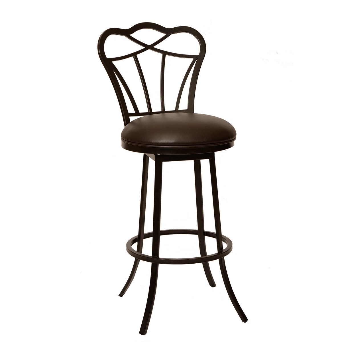 Armen Living Galvin 30-inch Transitional Modern Barstool In Coffee and Auburn Bay Metal