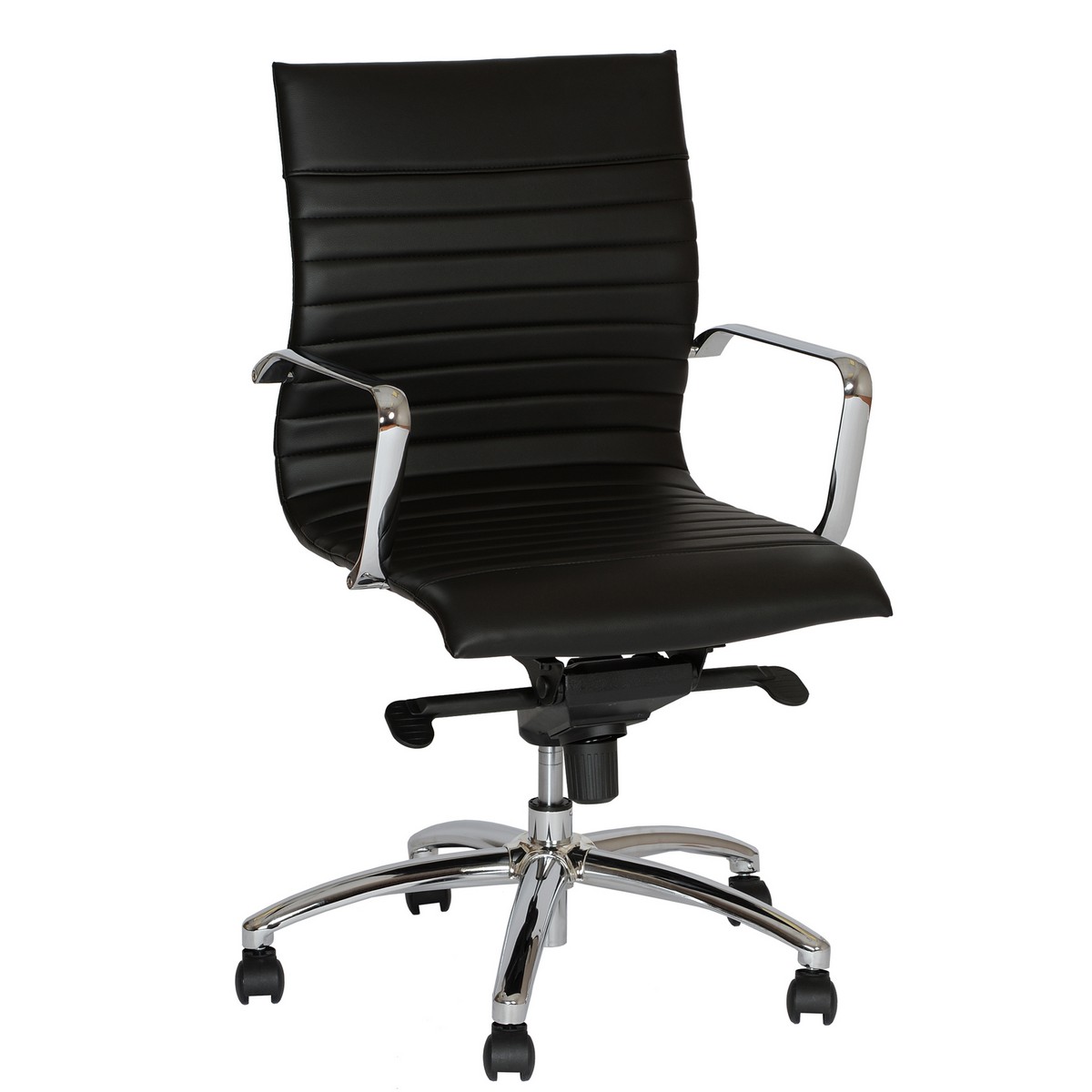Armen Living Hannah Contemporary Office Chair In Black and Chrome