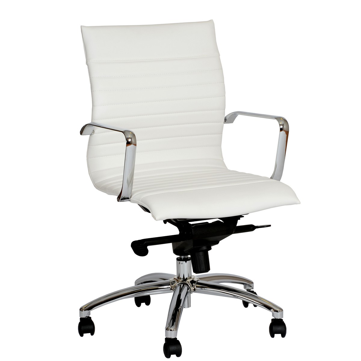 Armen Living Hannah Contemporary Office Chair In White And Chrome Al Armen Living Hannah Contemporary Office Chair In White And Chrome