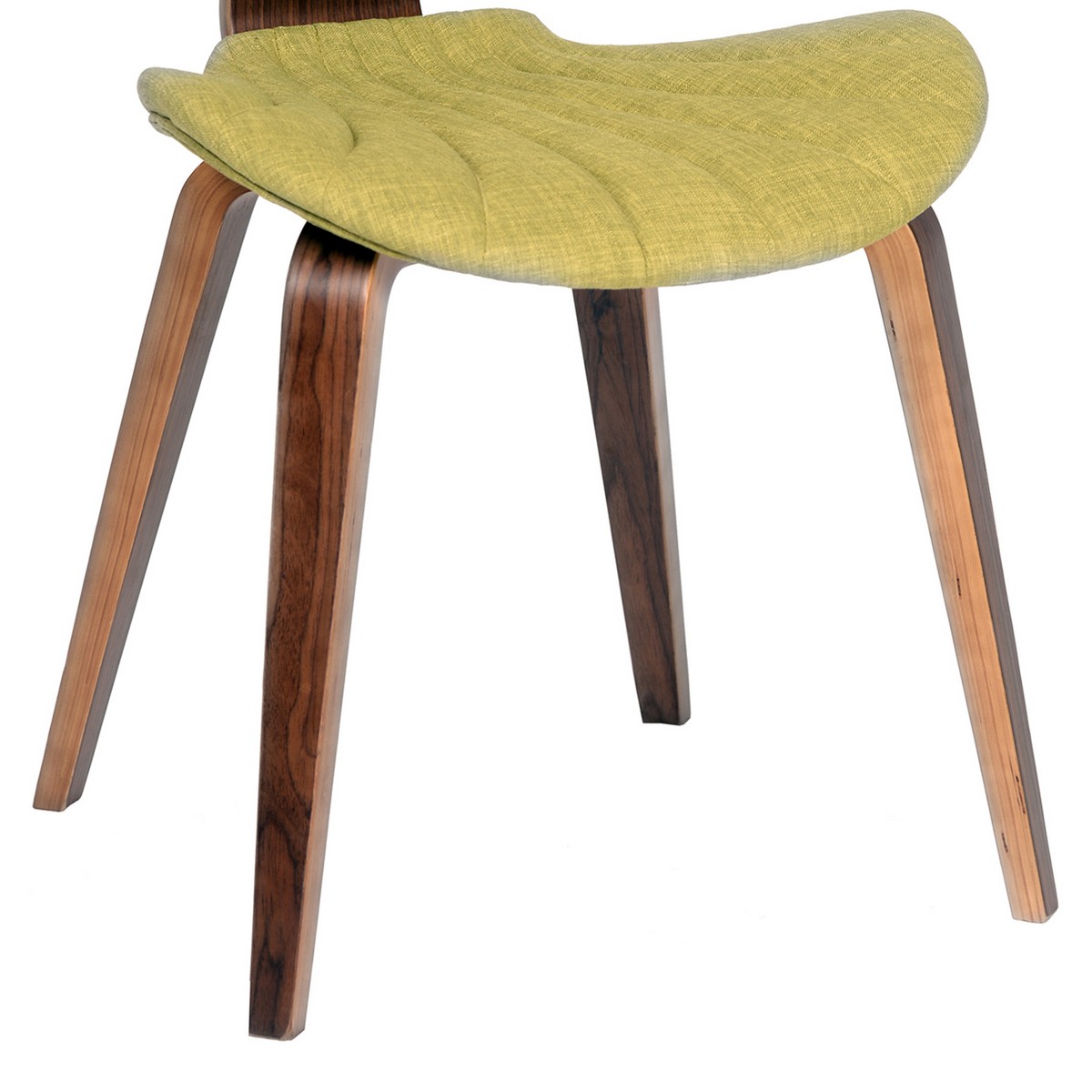 Armen Living Lisa Modern Chair In Green Fabric and Walnut Wood