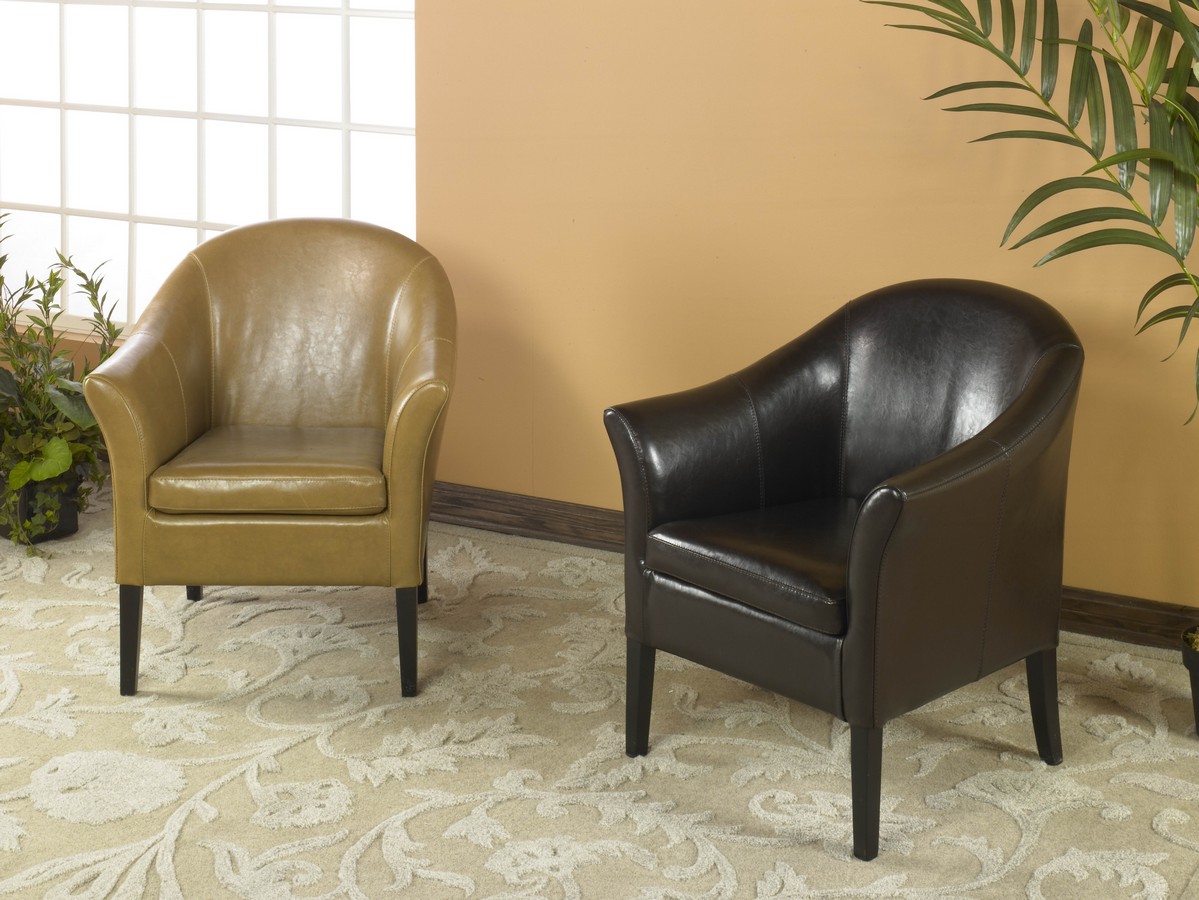 Armen Living 1404 Camel Leather Club Chair