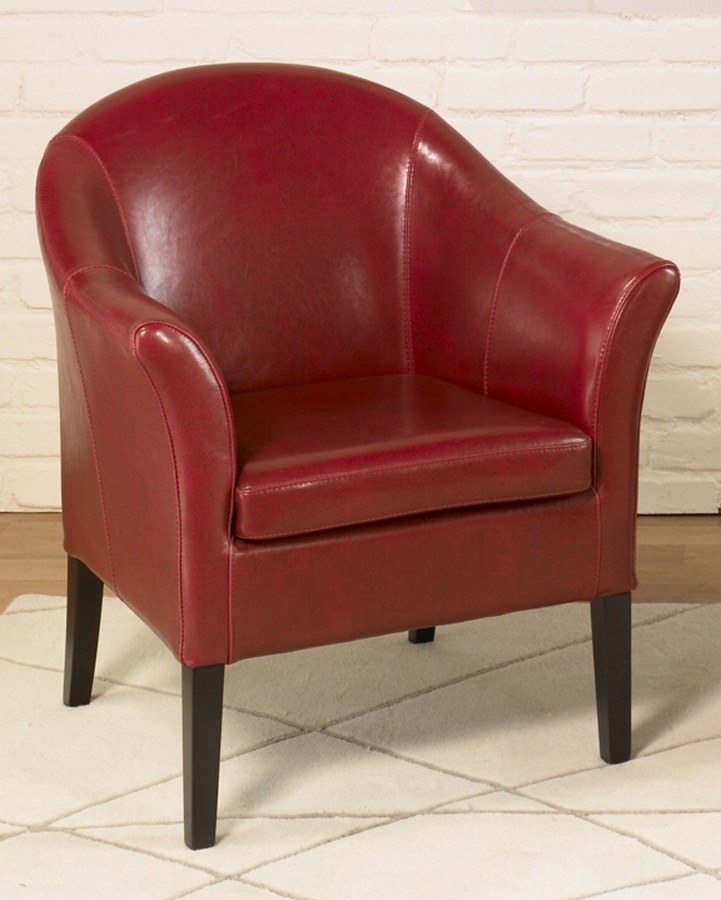 Armen Living 1404 Red Leather Club Chair