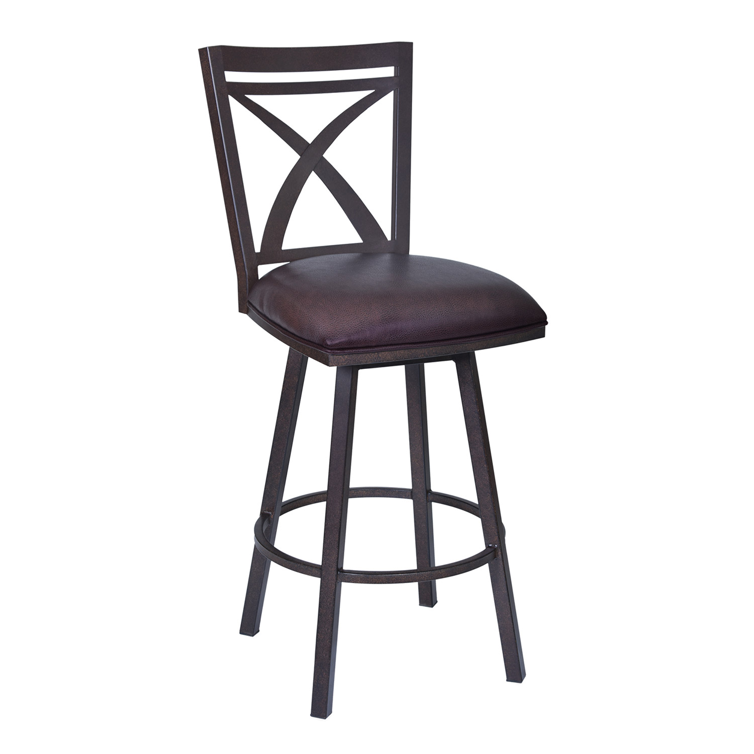 Armen Living Nova 30-inch Bar Stool - Brown Leatherette