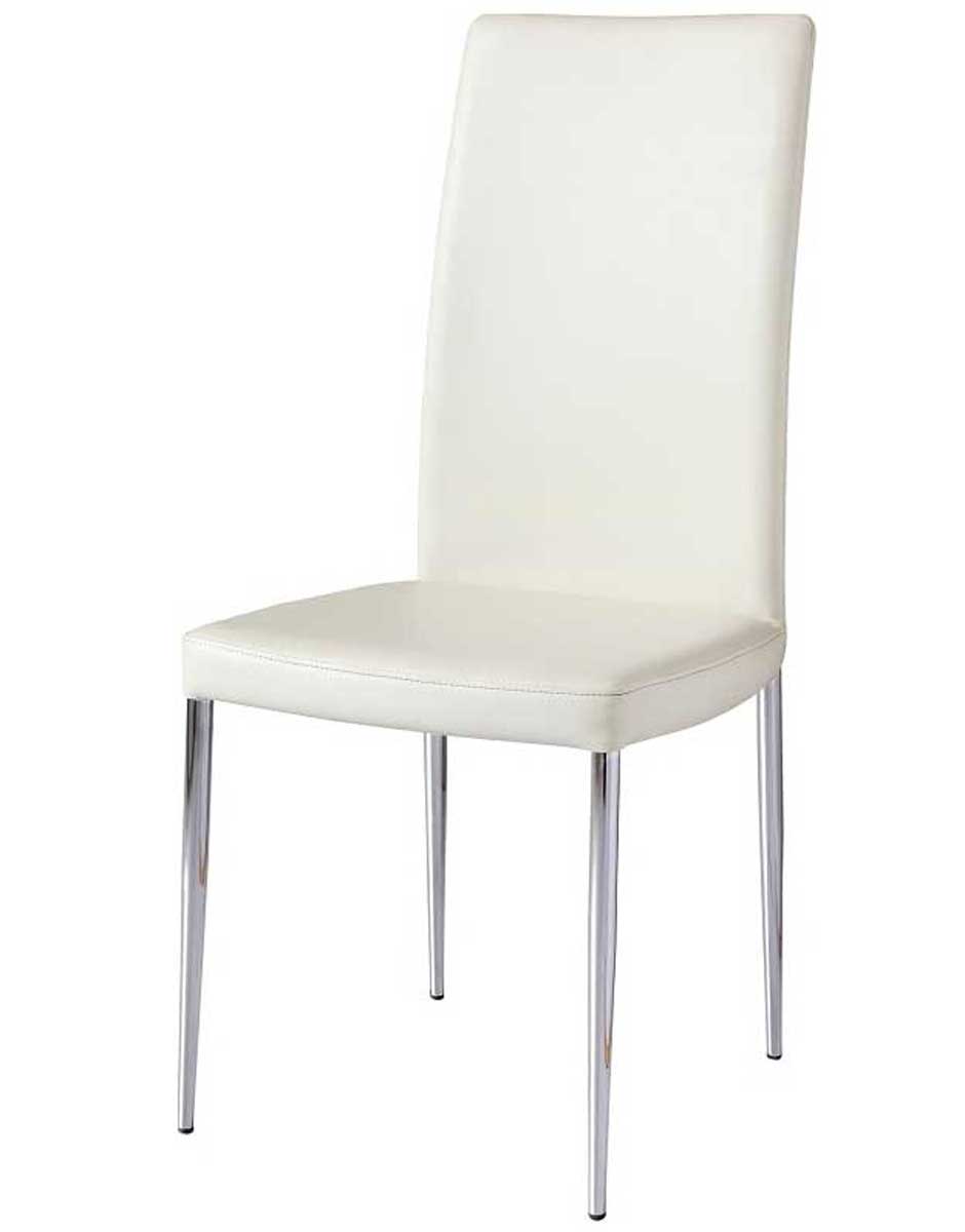 Armen Living Posto Side Chair - White Leatherette