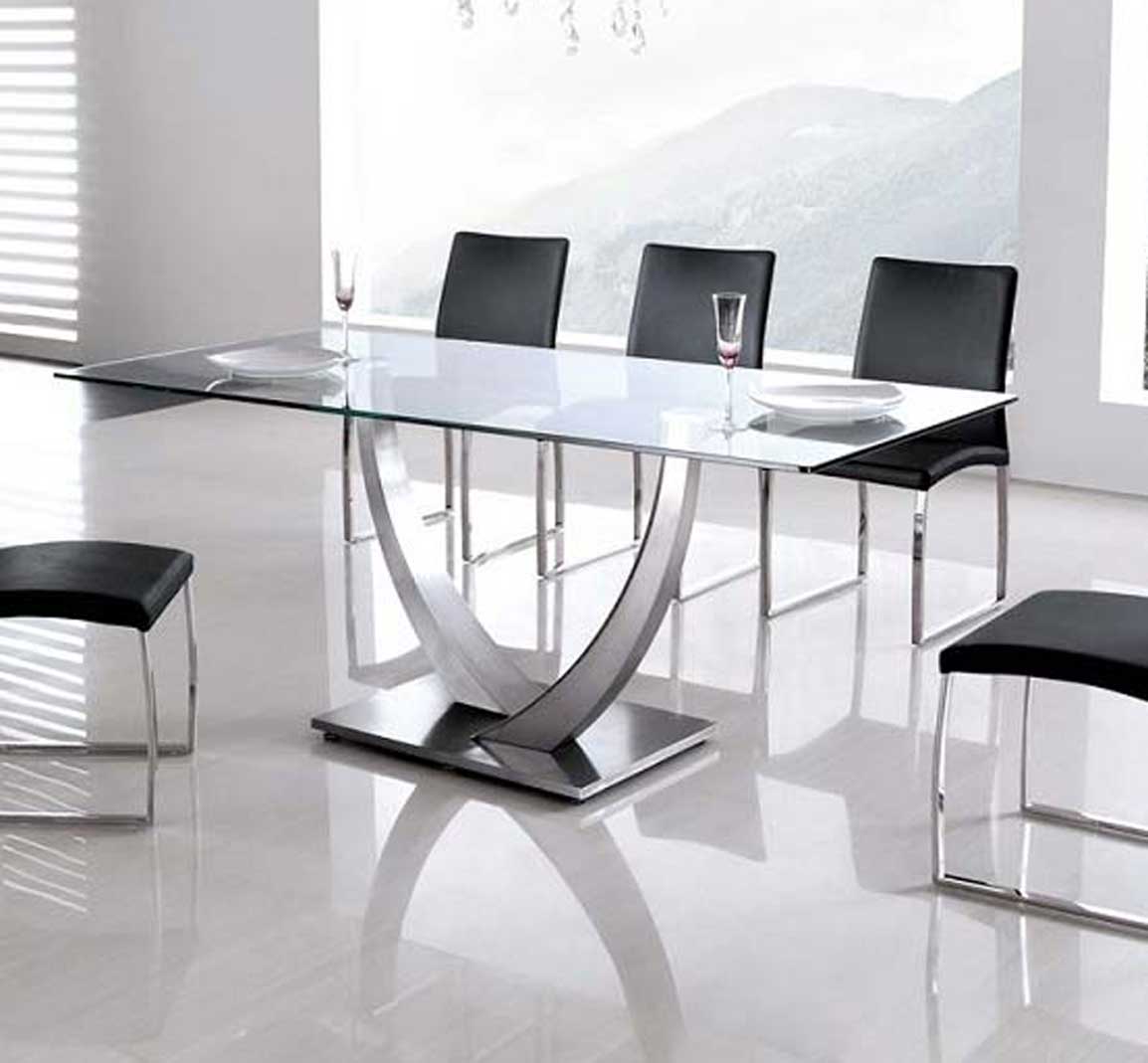 Armen Living Primo Stainless Steel Dining Table