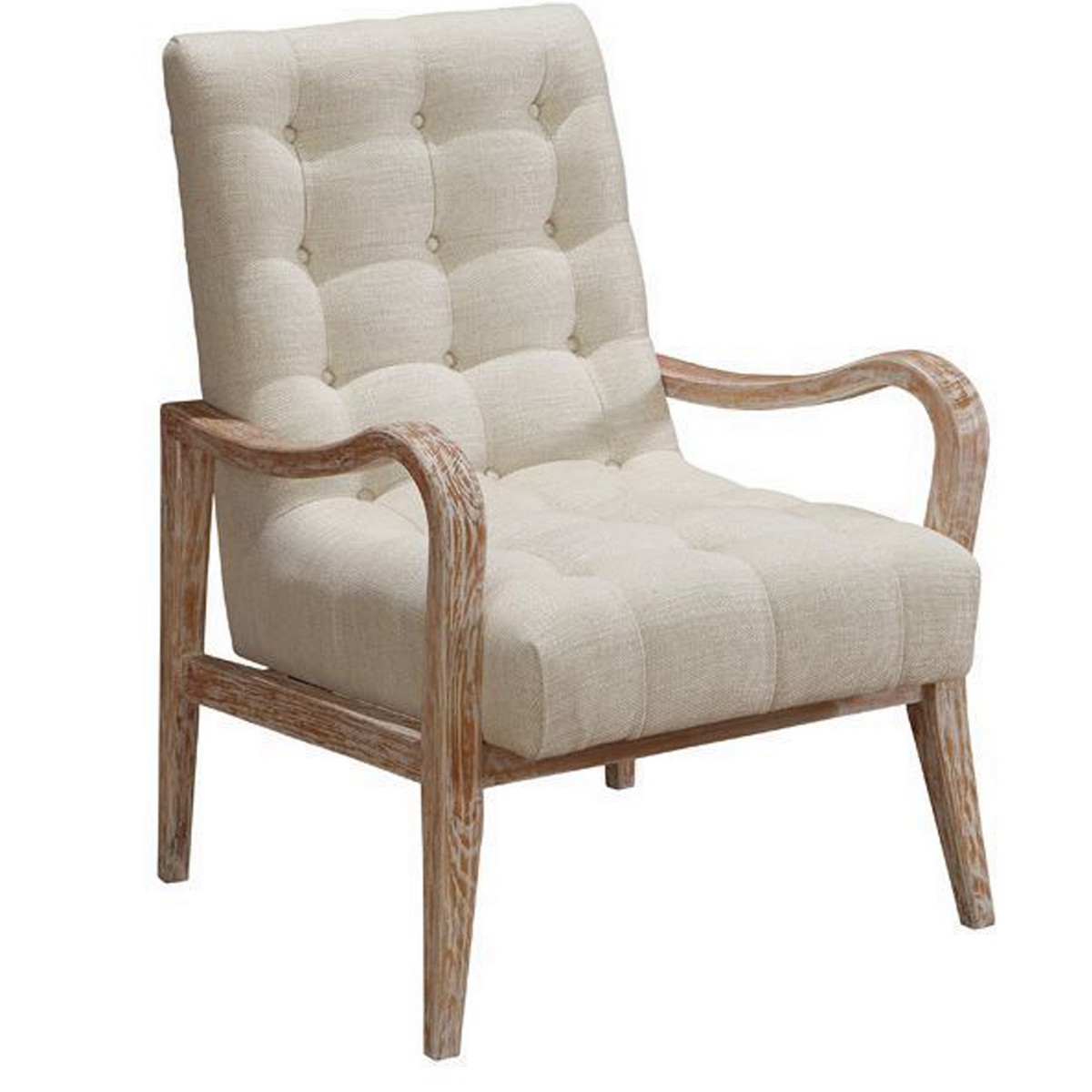 Armen Living Regis Accent Chair In Cream