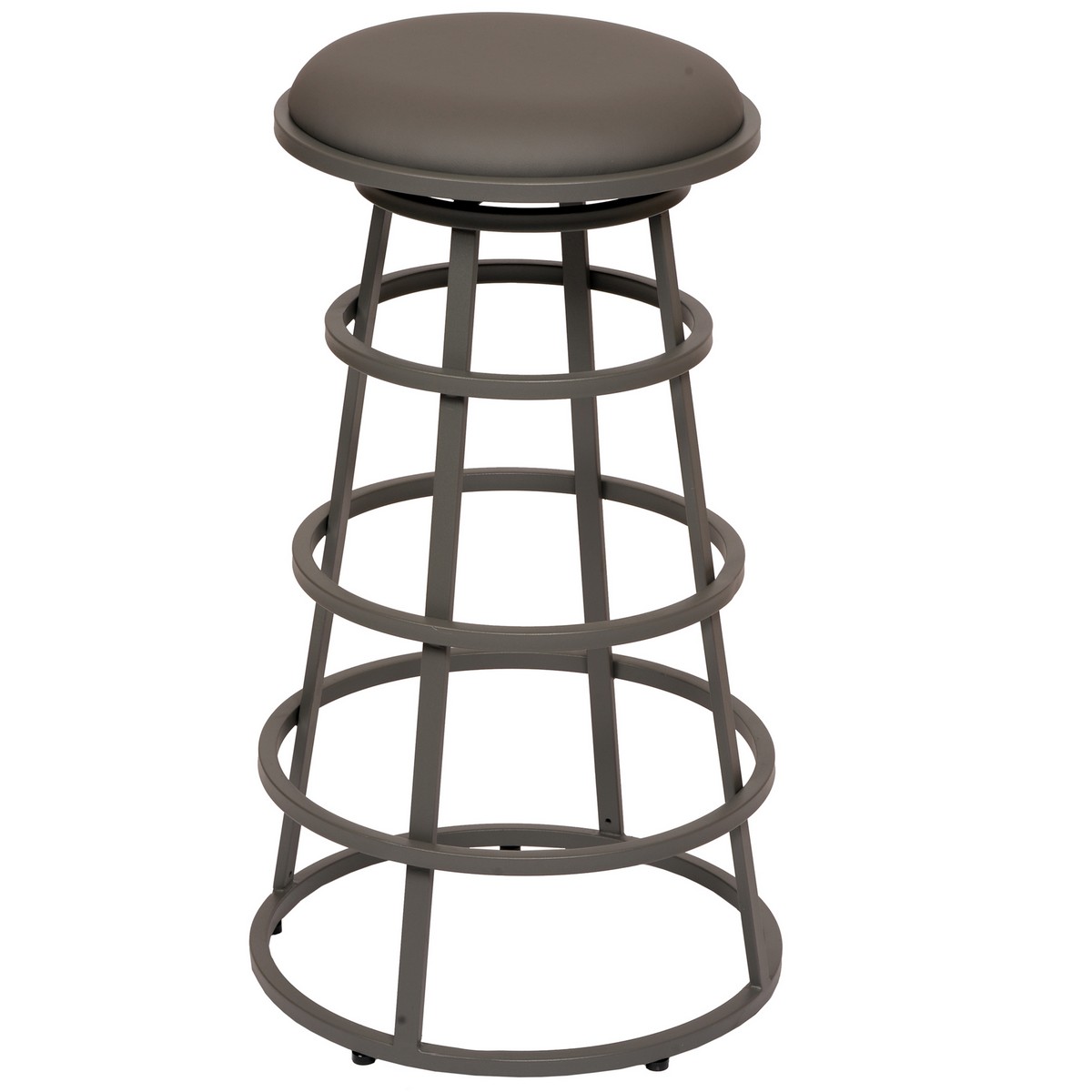 Armen Living Ringo 30-inch Backless Gray Metal Barstool in Gray Leatherette