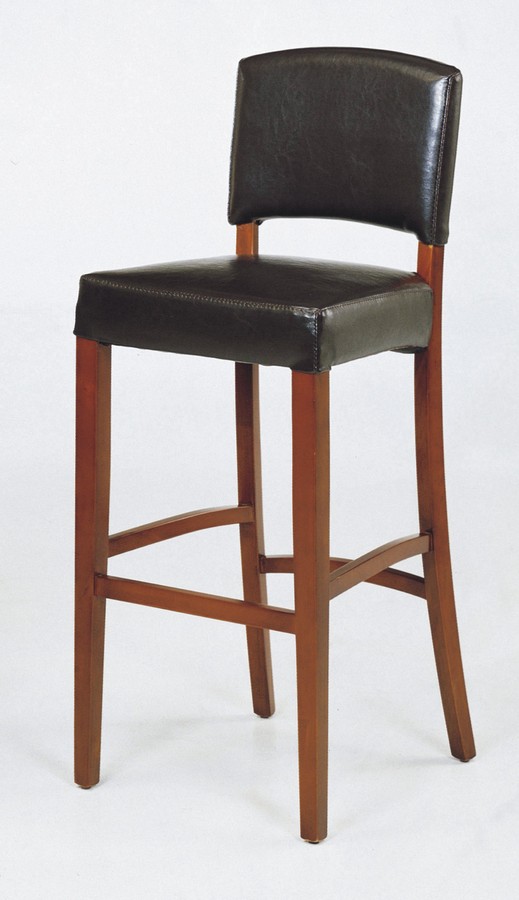Armen Living Sonora 30in Stationary Black Leather Barstool