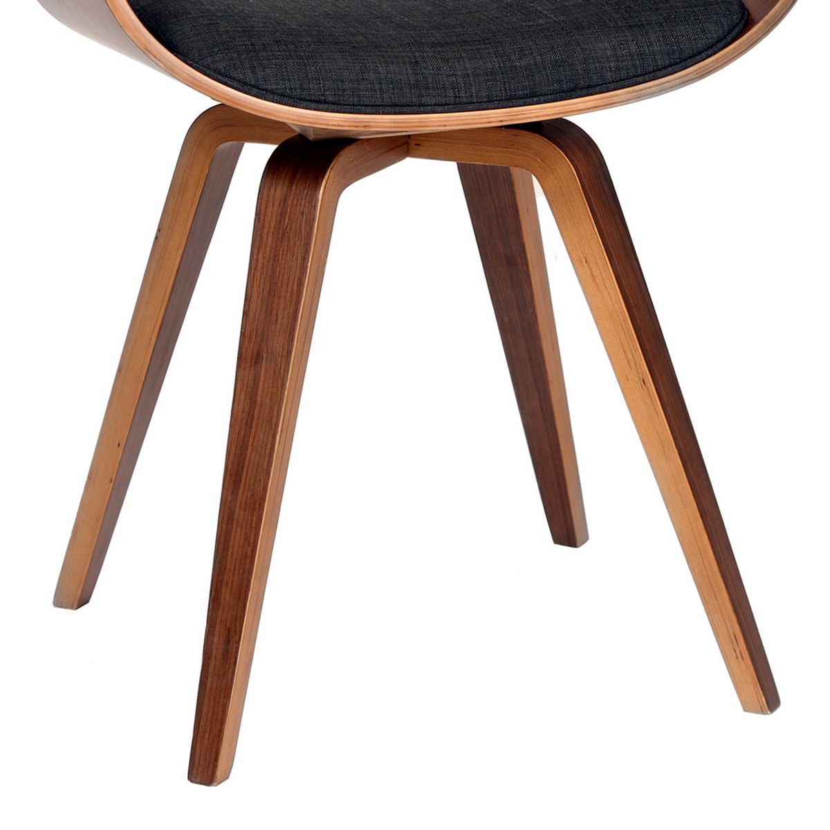 Armen Living Summer Modern Chair In Charcoal Fabric and Walnut Wood