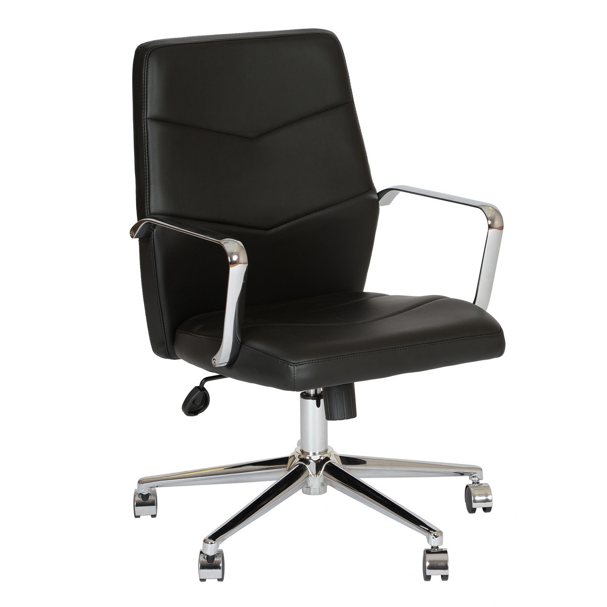 Armen Living Viken Contemporary Office Chair In Black and Chrome