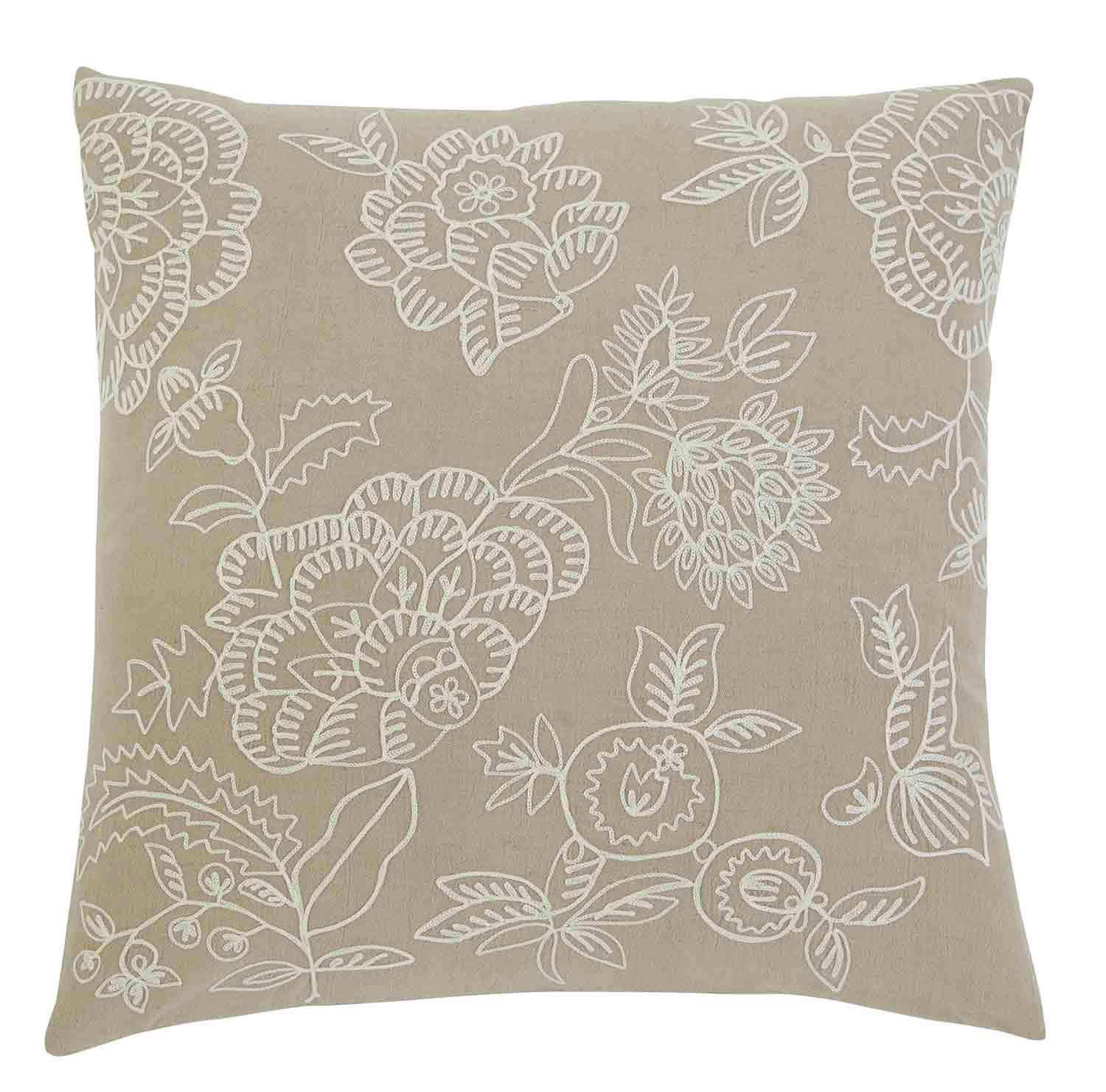 Ashley Embroidered Pillow Cover - Set of 4 - Natural