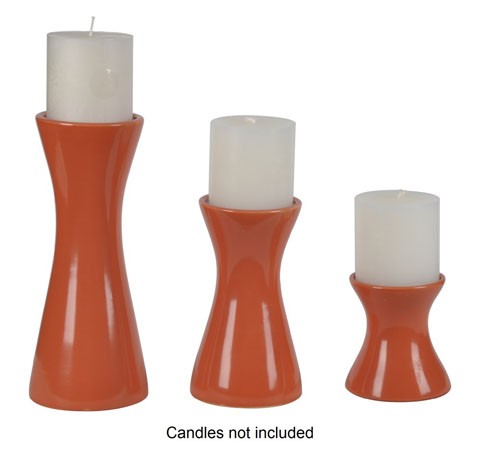 Ashley Cais Candle Holder - Set of 3 - Orange