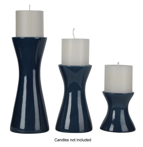 Ashley Cais Candle Holder - Set of 3 - Navy
