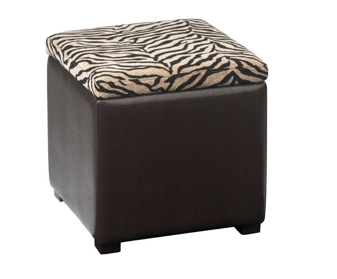 Avenue Six Detour Storage Cube Ottoman with Tray - Simba/Bonded Leather