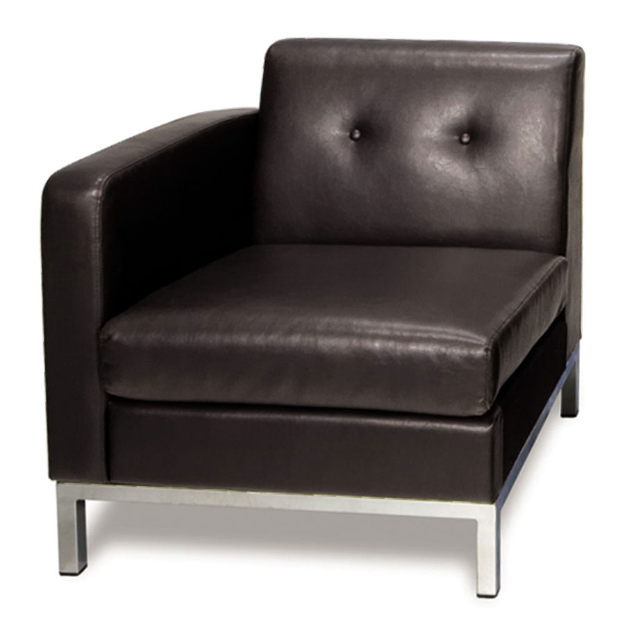 Avenue Six Wall Street Left Arm Chair - Espresso Faux Leather